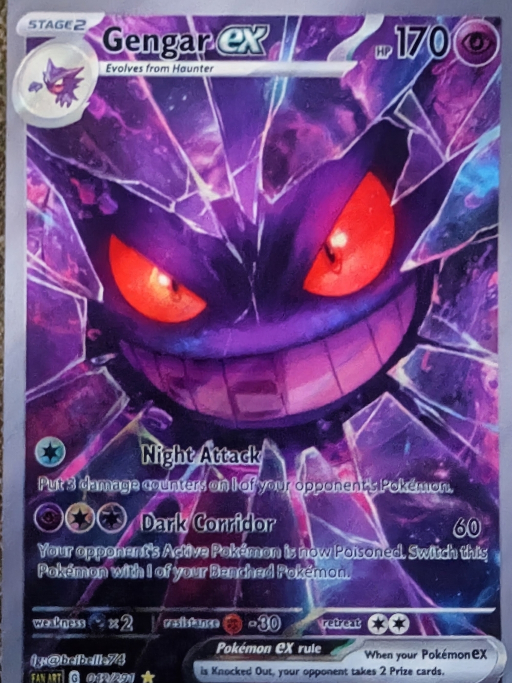 Gengar EX Home Art Wall Print - Purple